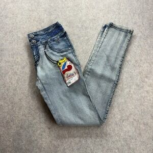 NWT Zari Jeans Colombian Vintage Collection Skinny Tush Push Up Light Wash Sz 8